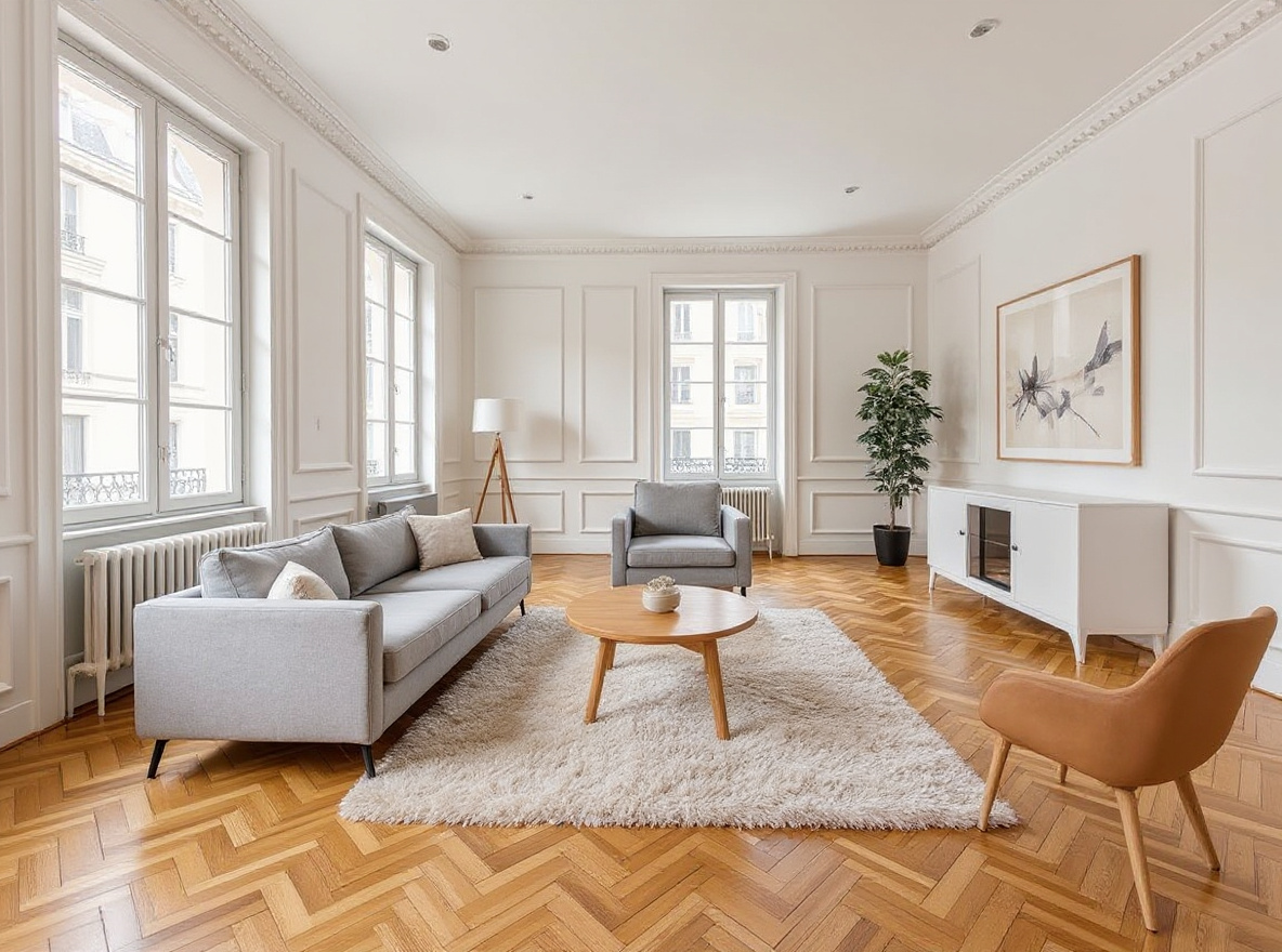 Salon meublé par home staging virtuel
